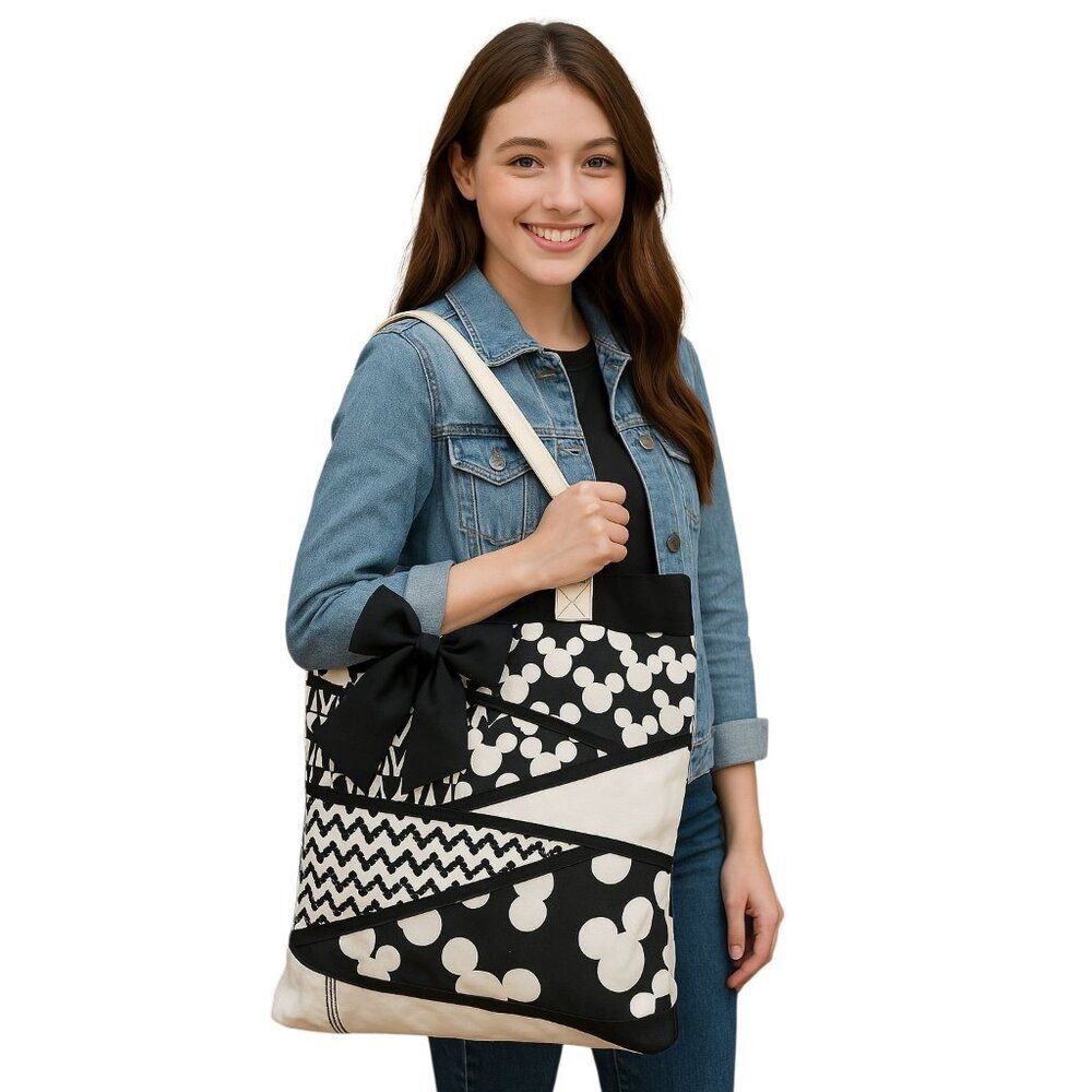 Walt DISNEY Canvas Tote Bag Shoulder World Disneyland Parks Mickey Mouse HANDBAG